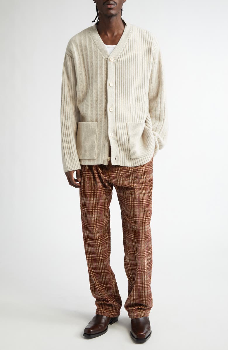 The Elder Statesman Cashmere Mixed Rib Cigar Cardigan, Alternate, color,