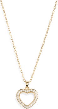 Argento Vivo Sterling Silver Mother-of-Pearl Pavé Heart Pendant Necklace