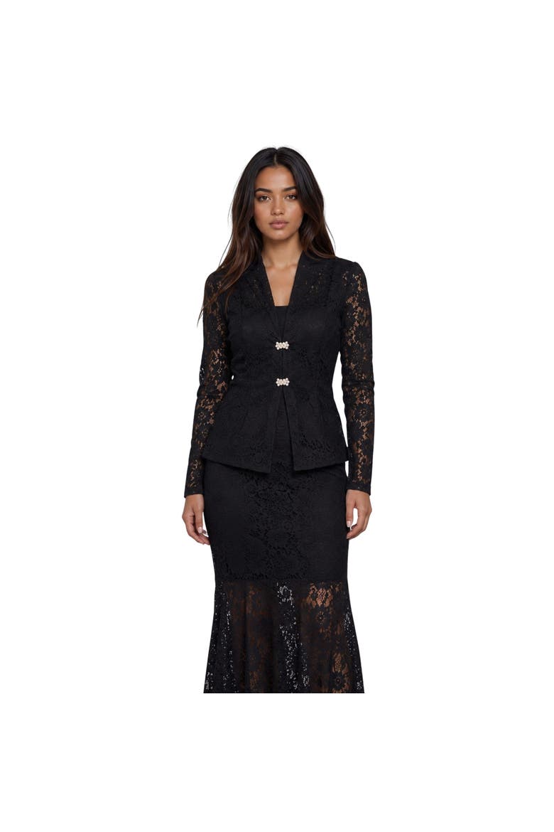 The Valentina Lace Blazer, Main, color, Black