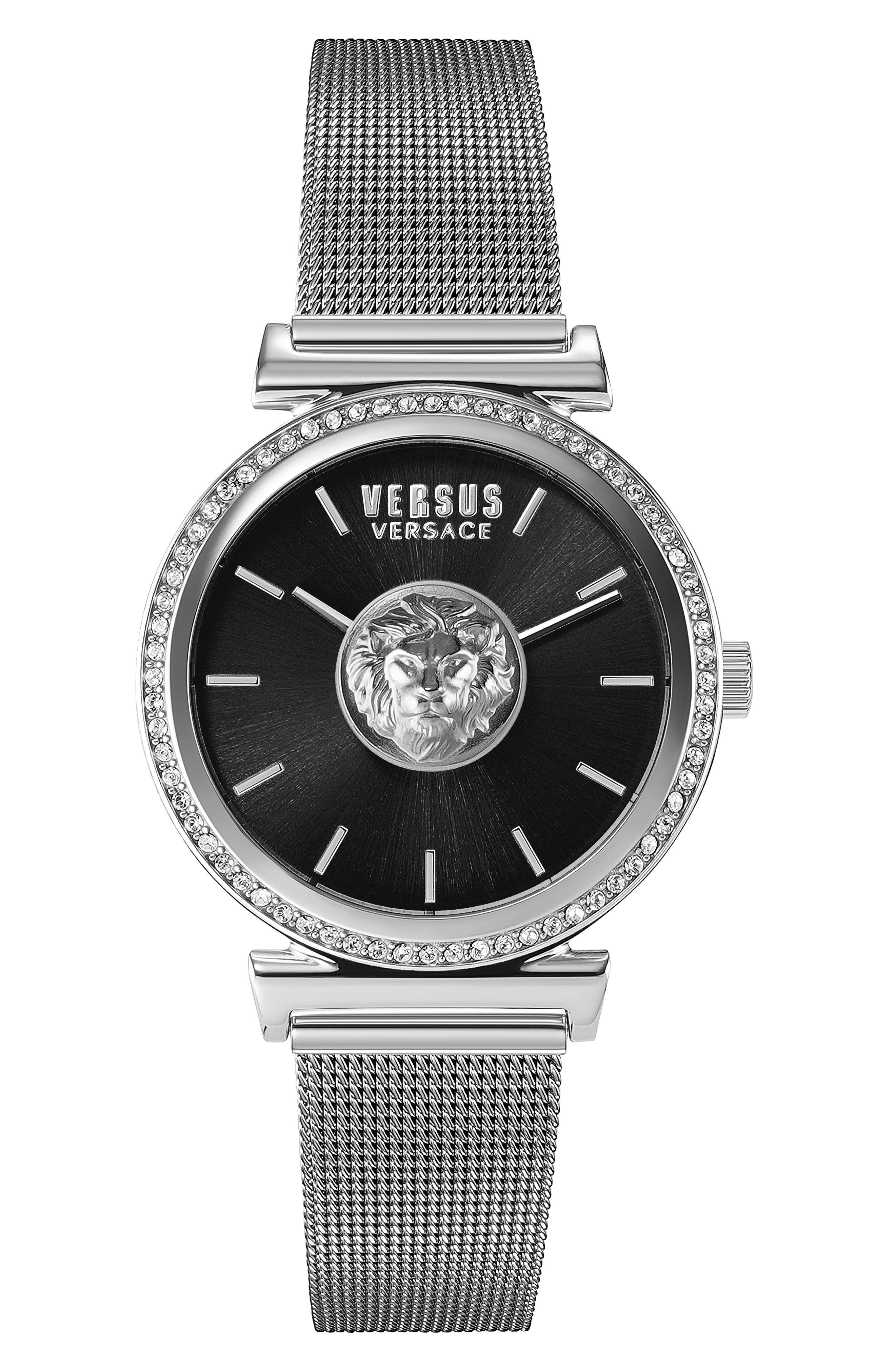 VERSUS Versace Brick Lane Mesh Strap Watch, 34mm