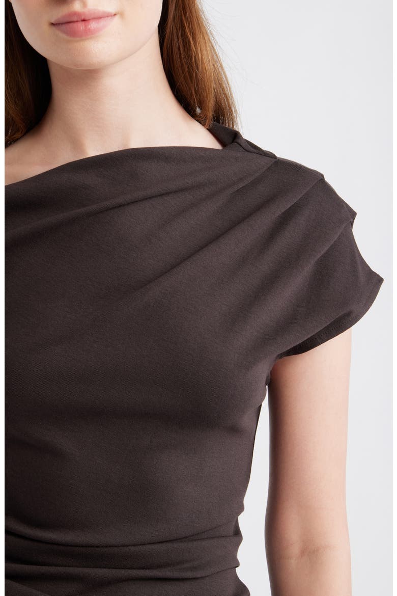 Asymmetric One-Shoulder Top, Alternate, color, CHOCOLATE