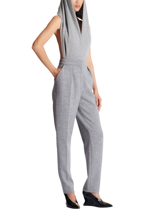 Balmain Tailored Cotton Knit Trousers In Gray