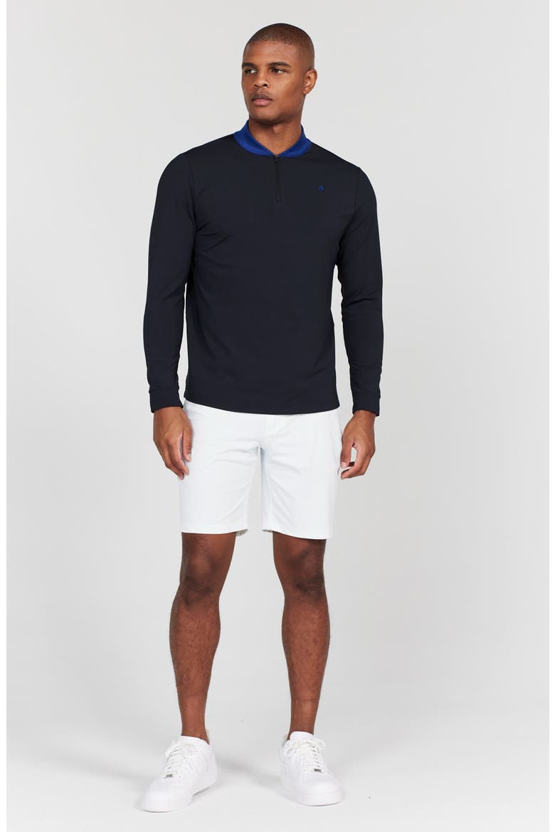 Briar Contrast Collar Quarter Zip Pullover, Alternate, color, TUXEDO
