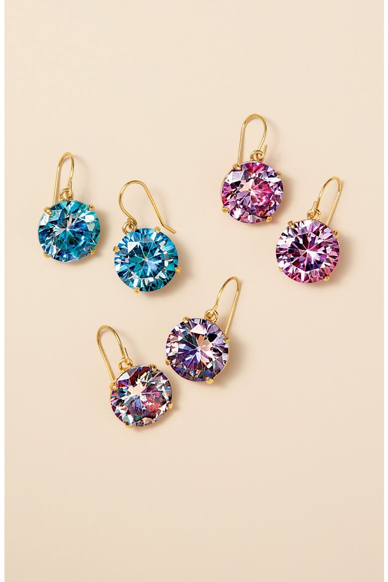 'shine on' drop earrings, Alternate, color, BLACK
