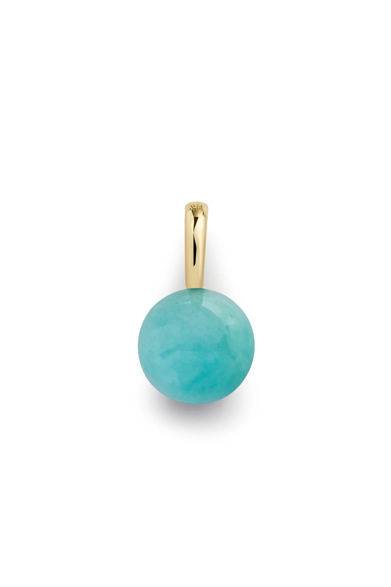 Round Gemstone Charm, Alternate, color, 14KT SOLID GOLD / GREEN ONYX