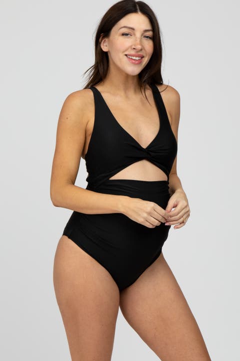 Ruched Sides Front Cutout One Piece Swimsuit