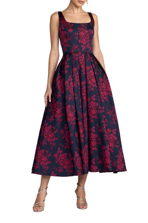 Brocade Square Neck Dress