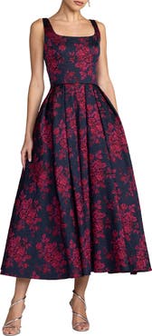 Mac Duggal Brocade Square Neck Dress