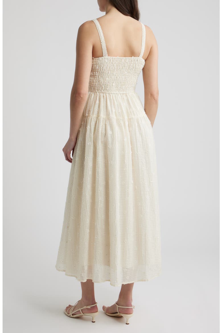 Floral Appliqué Midi Dress, Alternate, color, CREAM