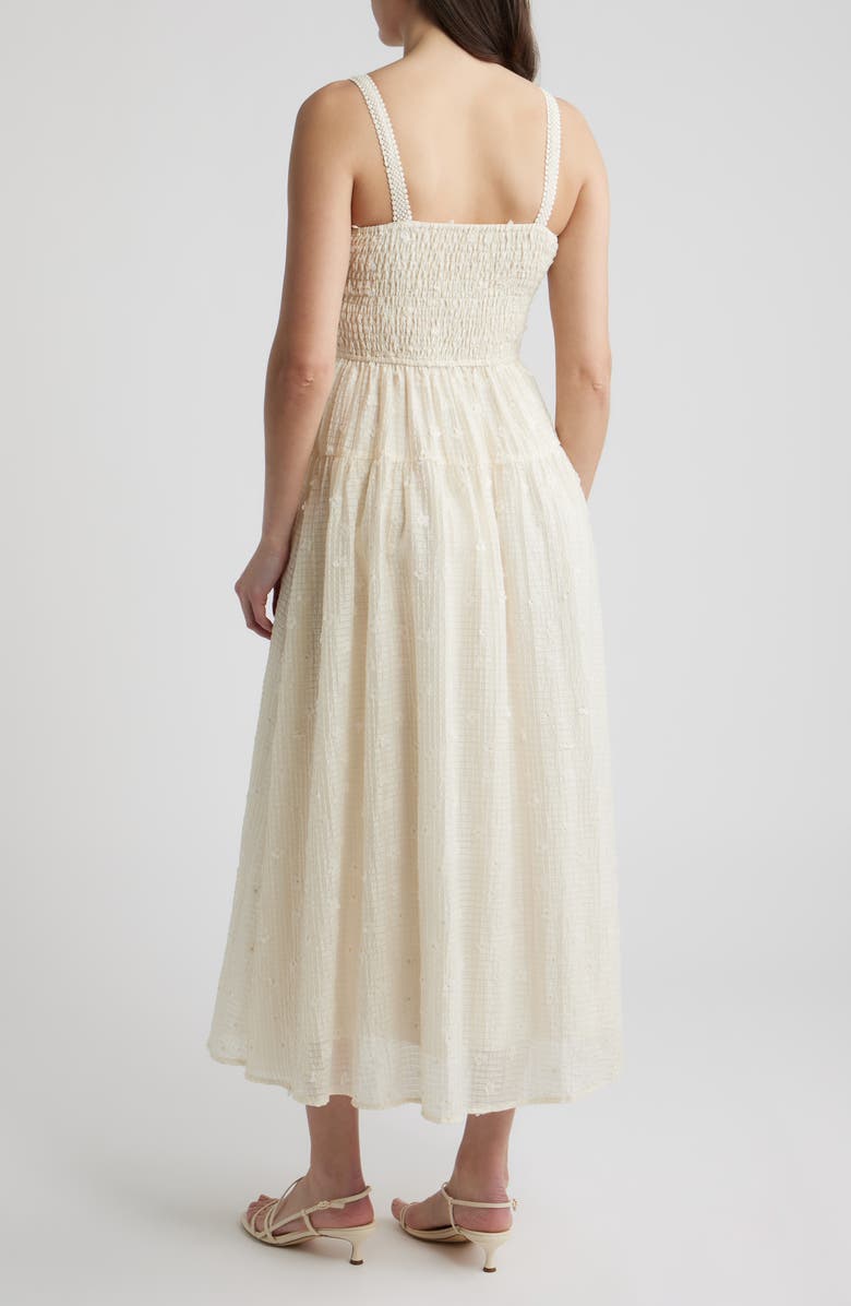 ZOE AND CLAIRE Floral Appliqué Midi Dress, Alternate, color, Cream