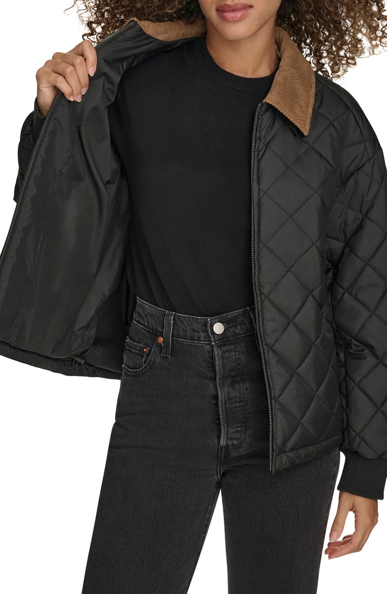 Levi's<sup>®</sup> Diamond Quilted Water Resistant Corduroy Collar Jacket, Alternate, color, 