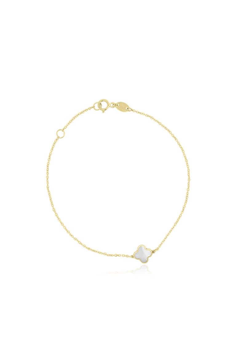 Mini Mother of Pearl Single Clover Bracelet, Main, color, Mother of Pearl