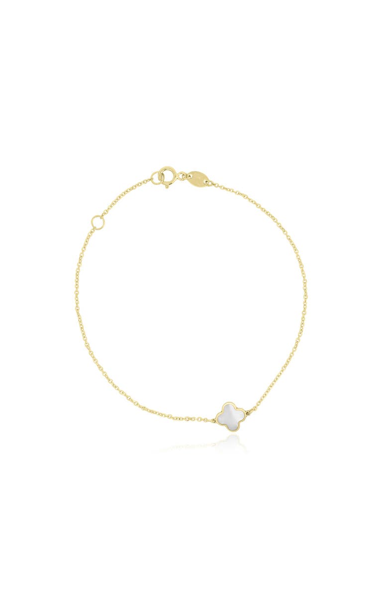 The Lovery Fine Jewelry Mini Mother of Pearl Single Clover Bracelet, Main, color, Mother Of Pearl