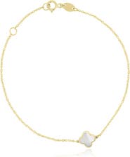 The Lovery Fine Jewelry Mini Mother of Pearl Single Clover Bracelet