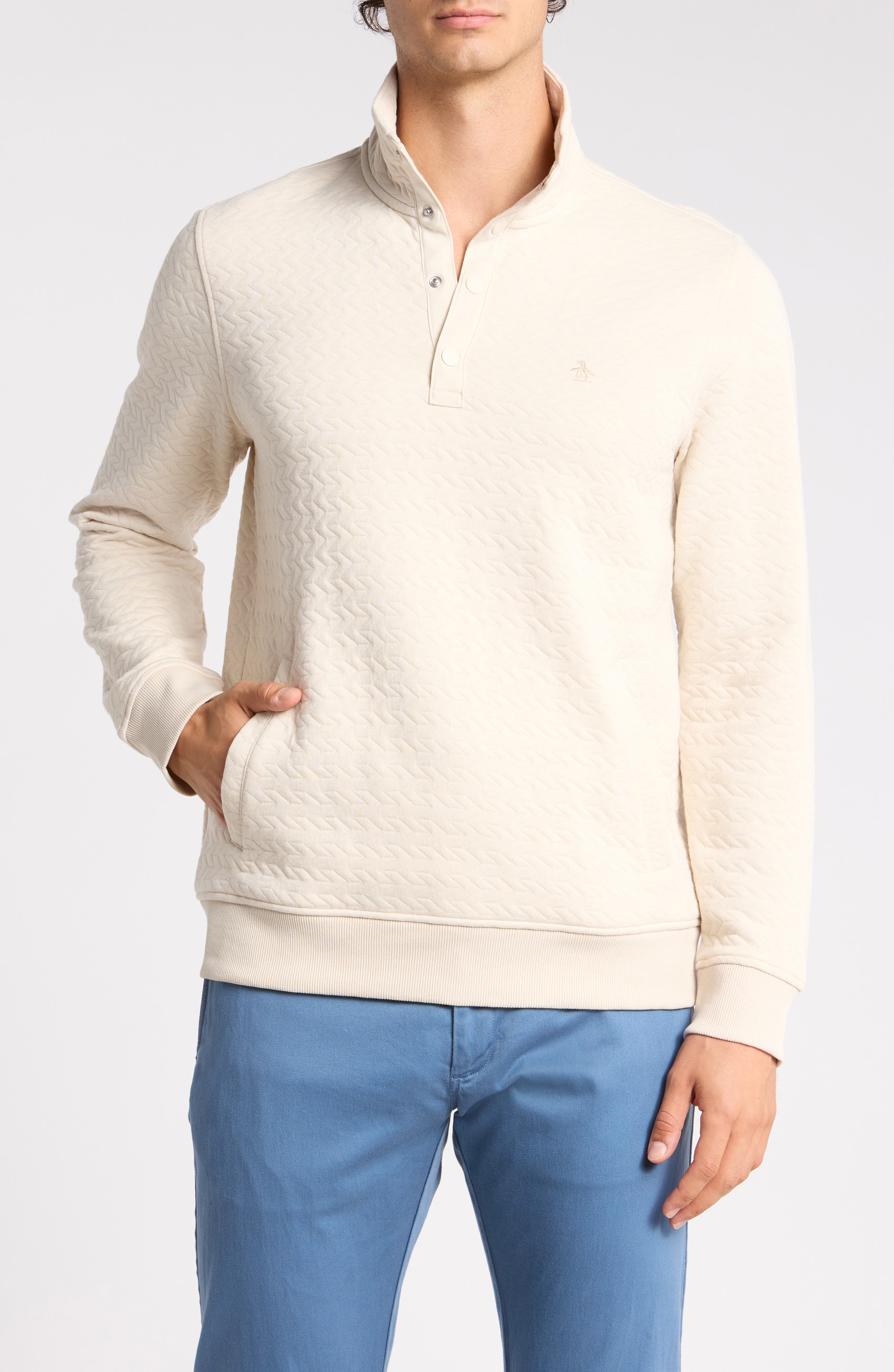 Quilted Quarter-Snap Pullover