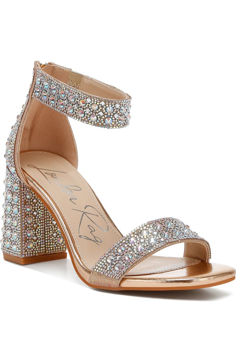 LONDON RAG Cady Embellished Sandal, Main, color, Rose Gold