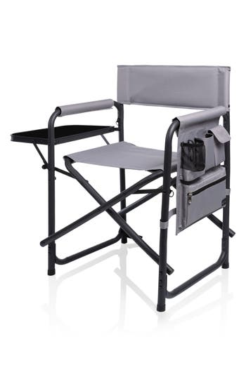 Picnic Time Packable Folding Sports Chair In Gray