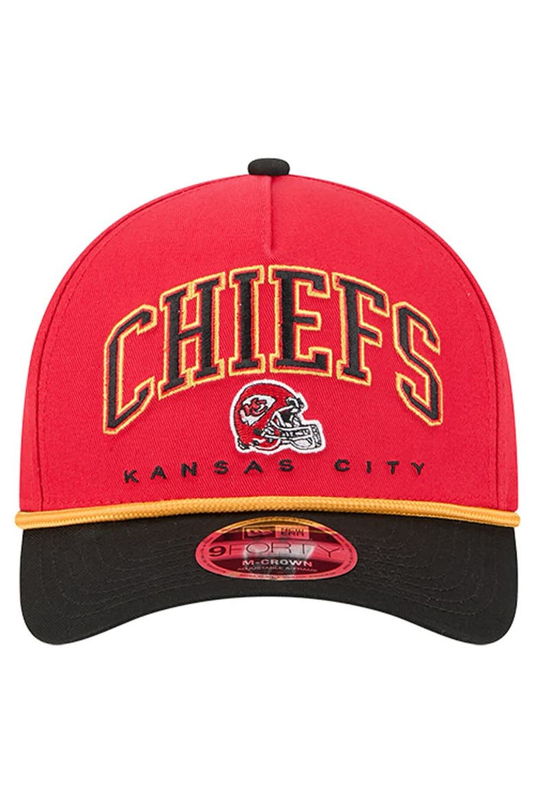 Men's New Era  Red Kansas City Chiefs  Arch COOLERA 9FORTY A-Frame M-Crown Adjustable Hat, Alternate, color, Red