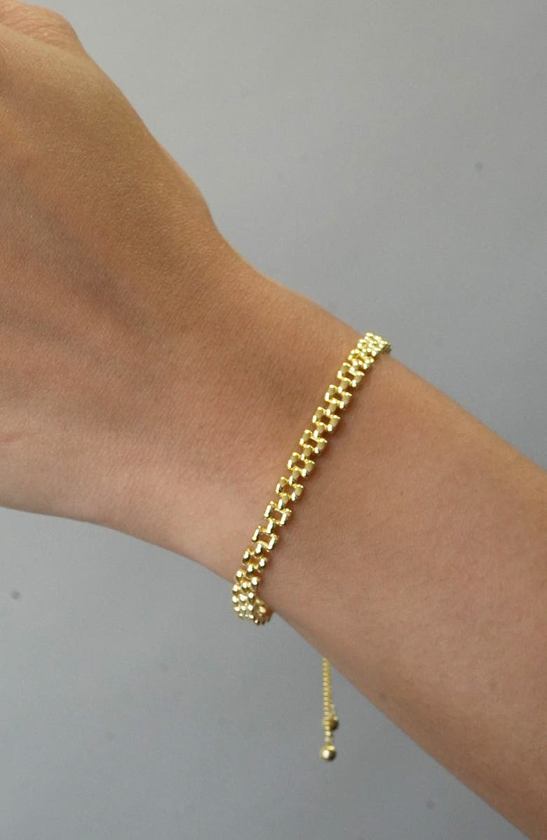 Argento Vivo Sterling Silver Dainty Panthera Slider Bracelet, Alternate, color, Gold