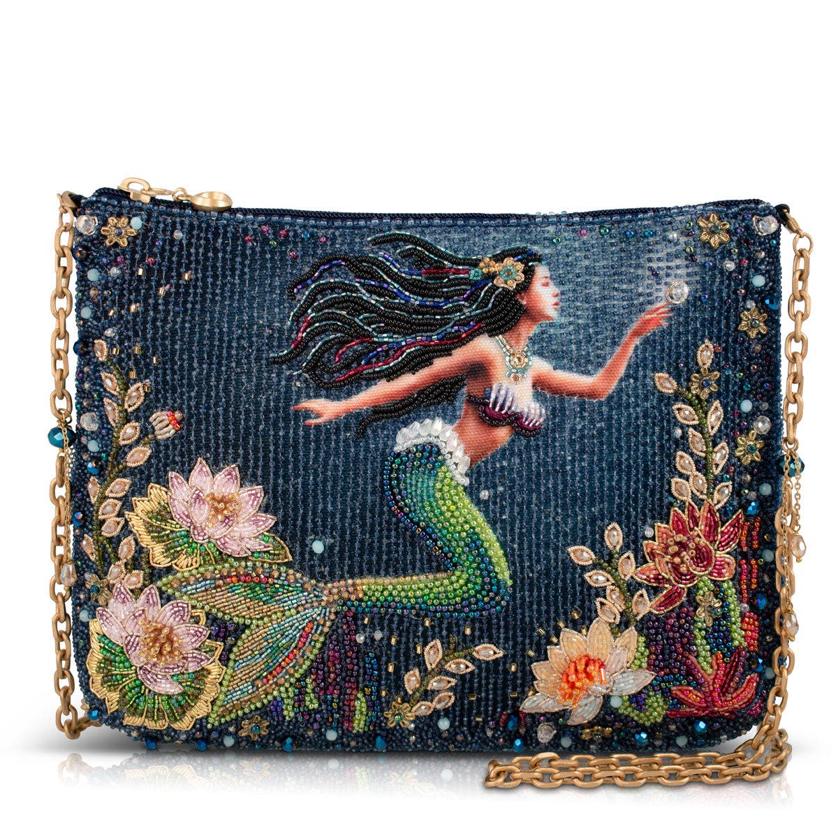 Mary Frances Accessories Mermaid Magic Crossbody Handbag, Main, color, 