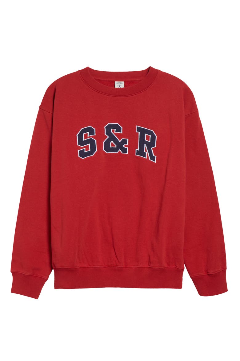 Ivy Logo Appliqué Cotton Graphic Sweatshirt, Alternate, color, RUBY