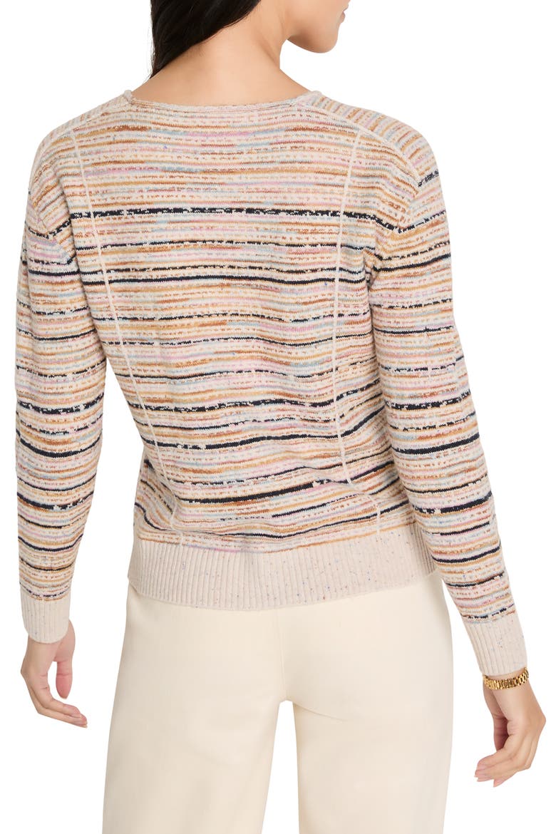 Mirage Seamed Cotton Blend Sweater, Alternate, color, PINK MULTI