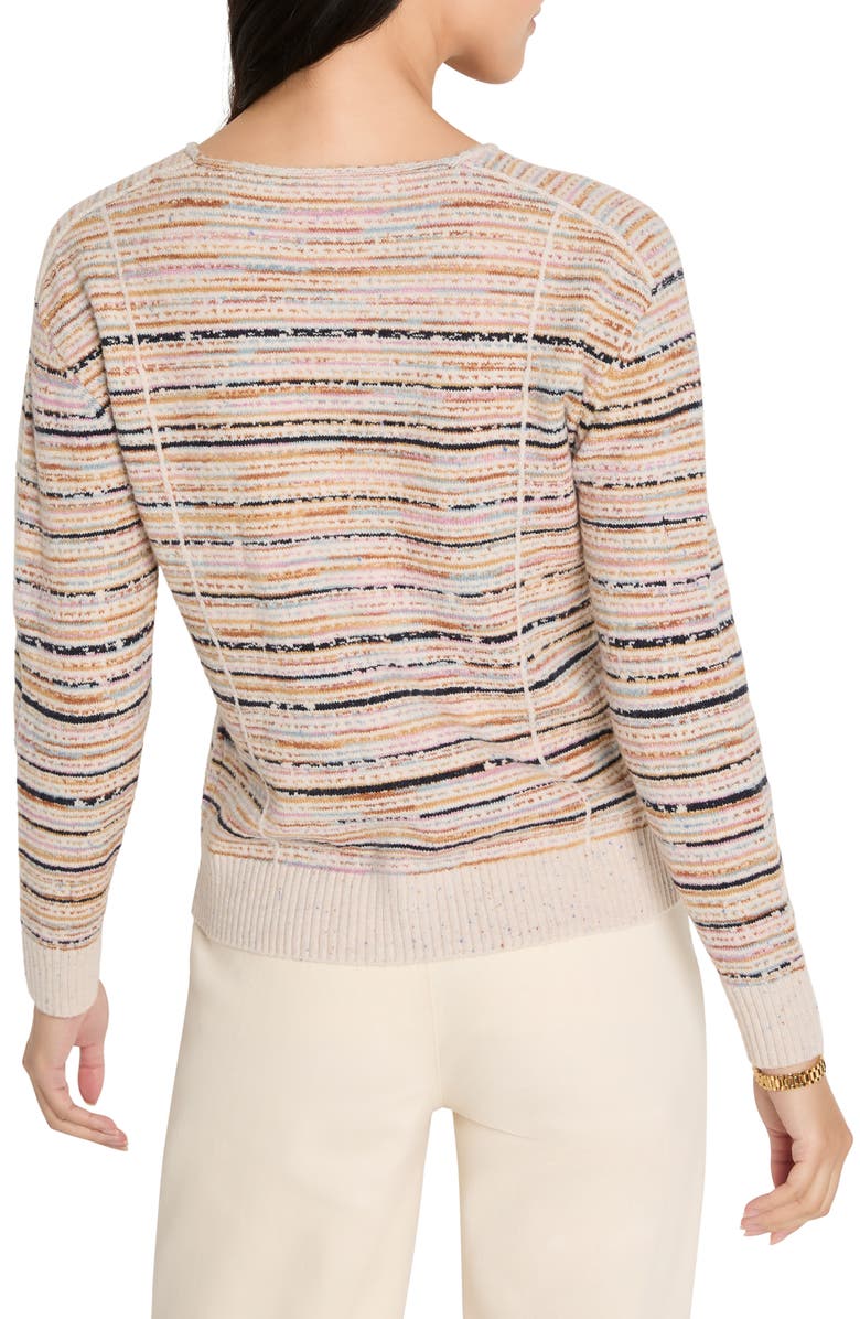 NIC+ZOE Mirage Seamed Cotton Blend Sweater, Alternate, color, Pink Multi