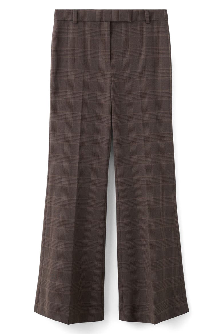 Check Print Straight Leg Suit Pants, Alternate, color, BROWN