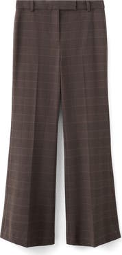 MANGO Check Print Straight Leg Suit Pants