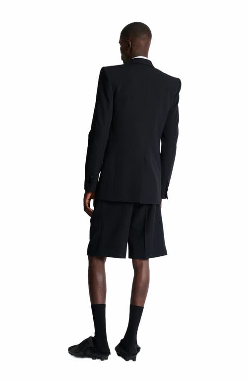 Shop Balmain Grain De Poudre Blazer With Satin Lapels