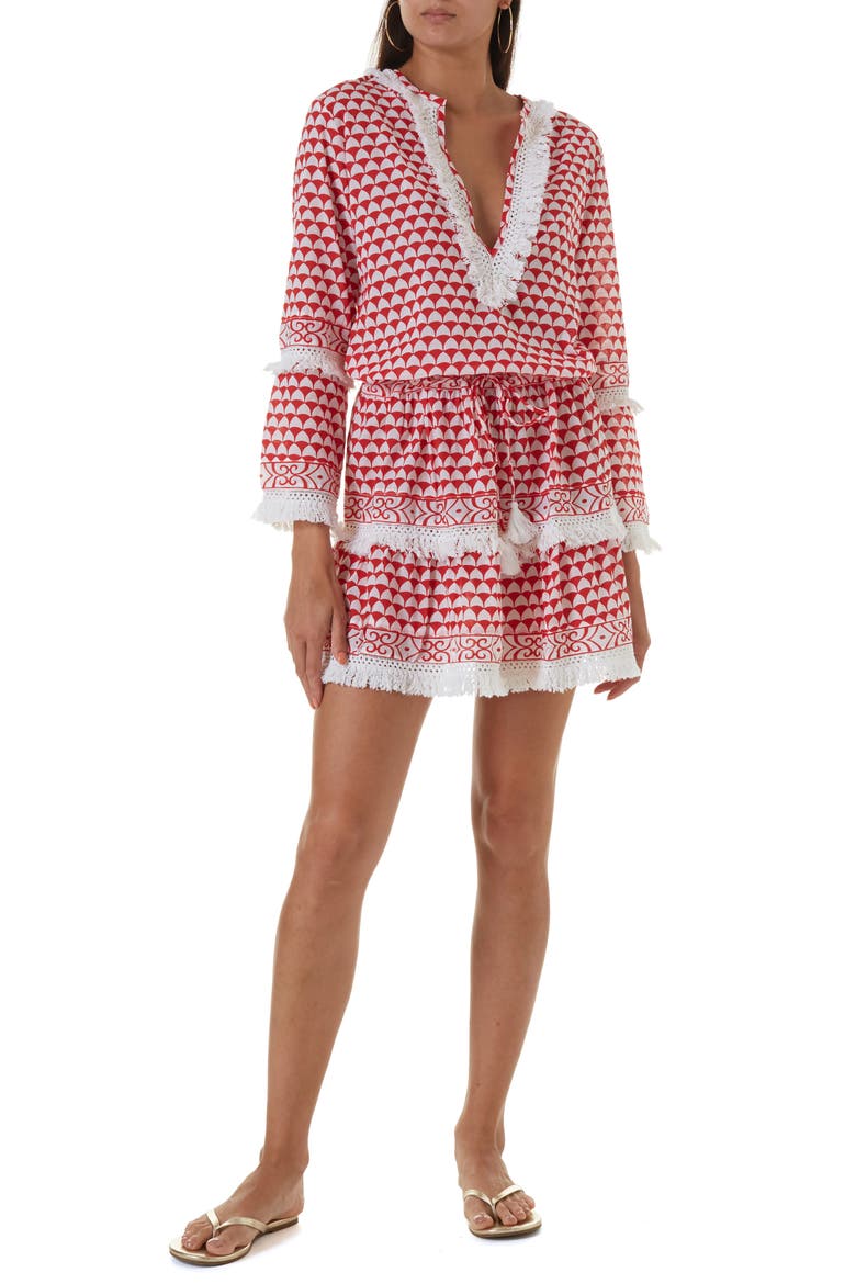Claudia Cover-Up Dress, Main, color, RIVIERA RED