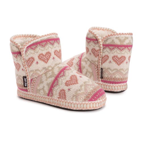 Muk Luks Leigh Bootie Slipper In Pink