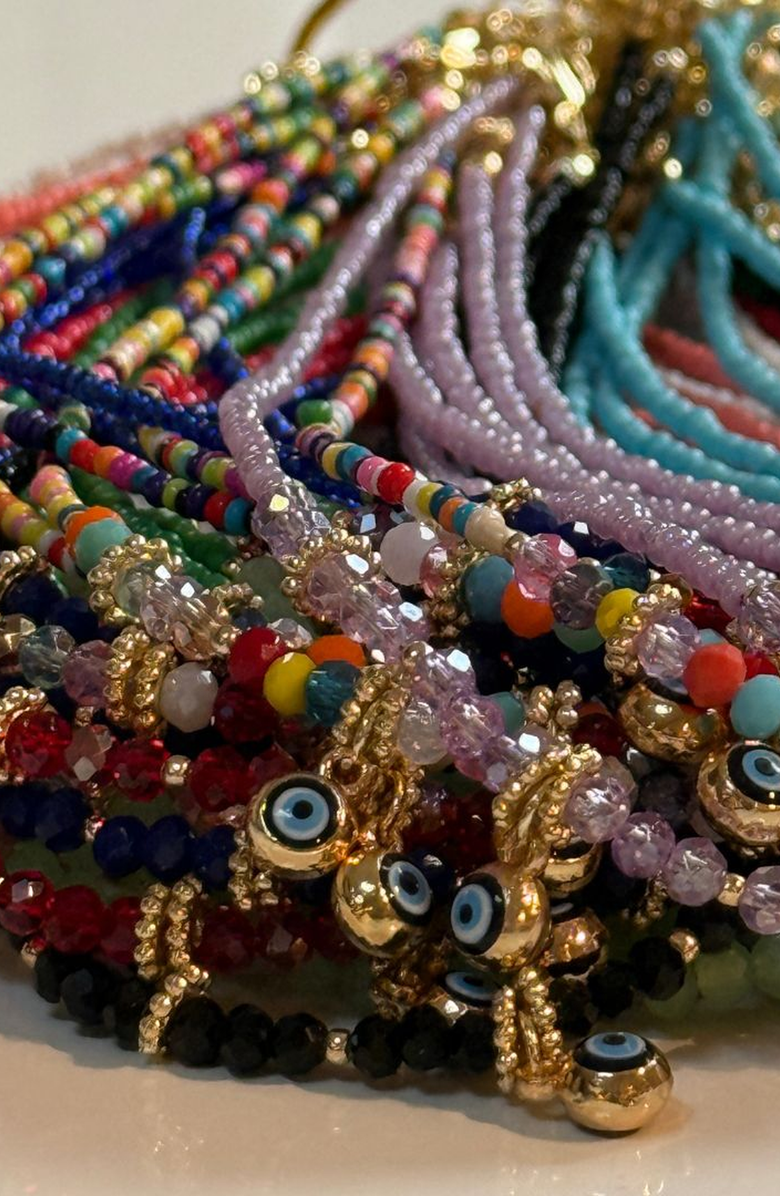 Humanist Beauty Evil Eye Charm Necklace, Alternate, color, Clear