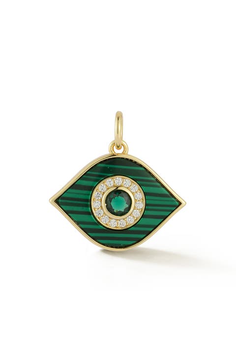 14k Gold Plate Evil Eye Charm