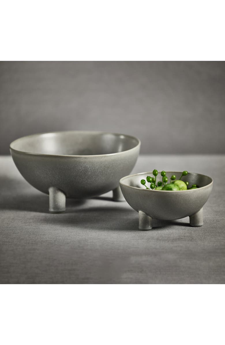 Zodax Orme Glazed Ceramic Decorative Bowl, Alternate, color, Gray