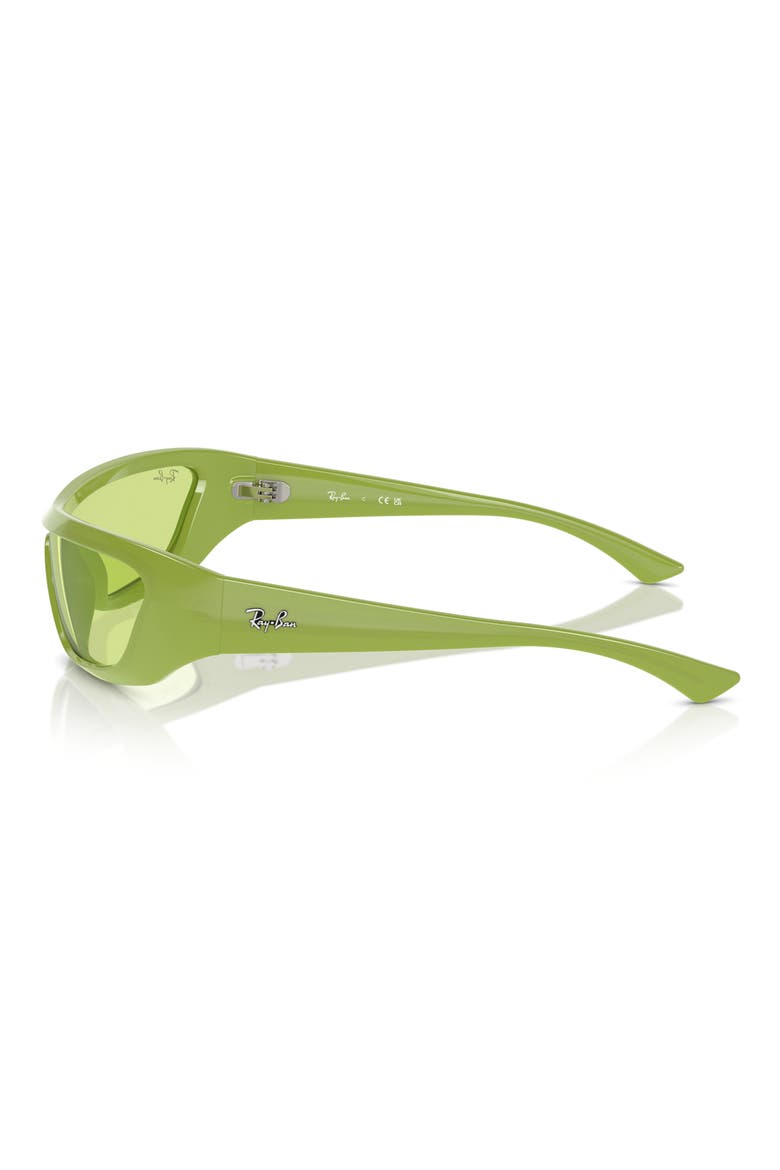 Xan 134mm Wraparound Sunglasses, Alternate, color, GREEN
