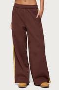 EDIKTED Sorin Side Stripe Wide Leg Sweatpants
