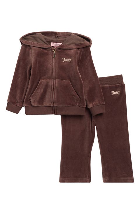 2-Piece Zip-Up Velour Hoodie & Pants Set