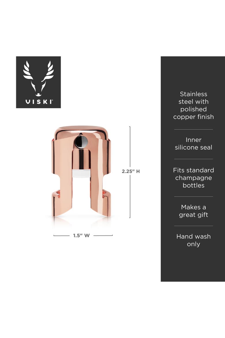 Summit Champagne Stopper, Alternate, color, Copper