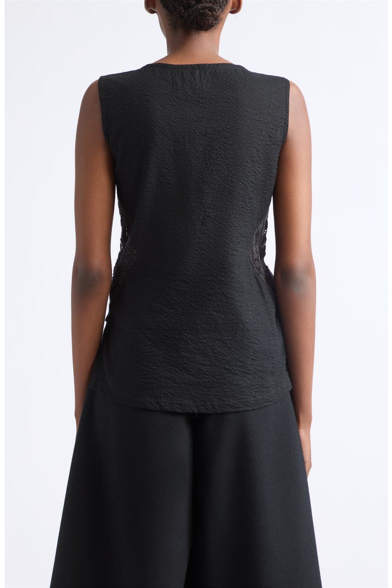 Asymmetrical V-Neck Top, Alternate, color, BLACK