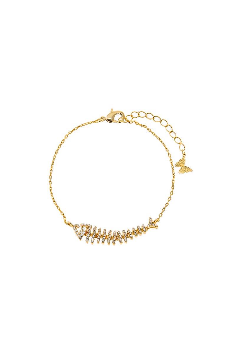BY ADINA EDEN Fishbone Chain Bracelet, Main, color, Gold