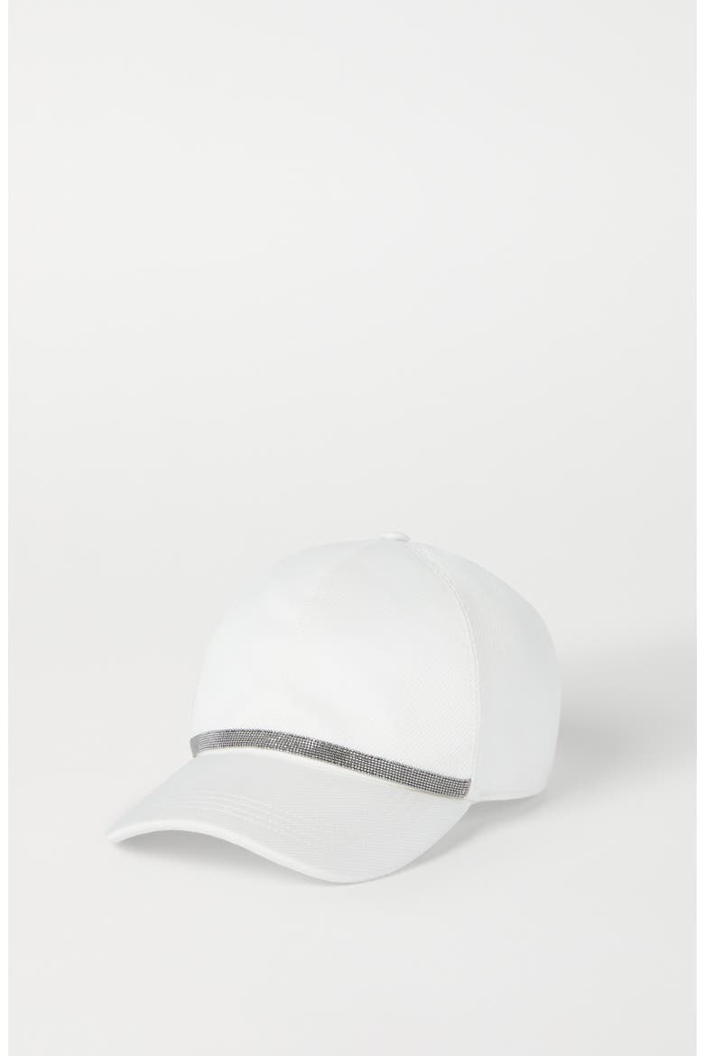 Baseball Cap with monili, Alternate, color, White