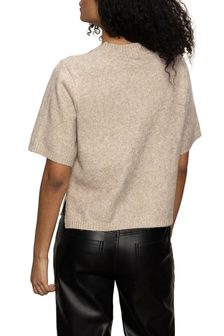 Short Sleeve Sweater, Alternate, color, HEATHER PEARL