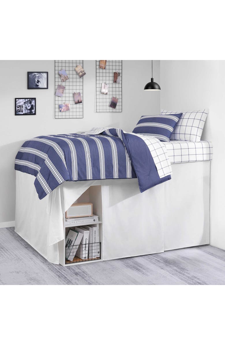 Nautica Twin XL Solid Dorm Bed Skirt, Main, color, White