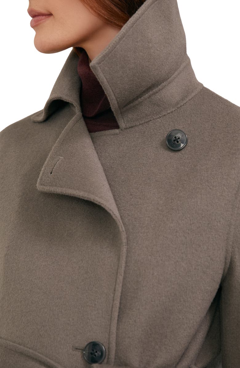 Reiss Luna Double Breasted Tie Waist Wool Blend Coat, Alternate, color, Mink