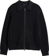 Theory Gary Waffle Knit Zip Cardigan