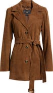 Bernardo Belted Suede Coat