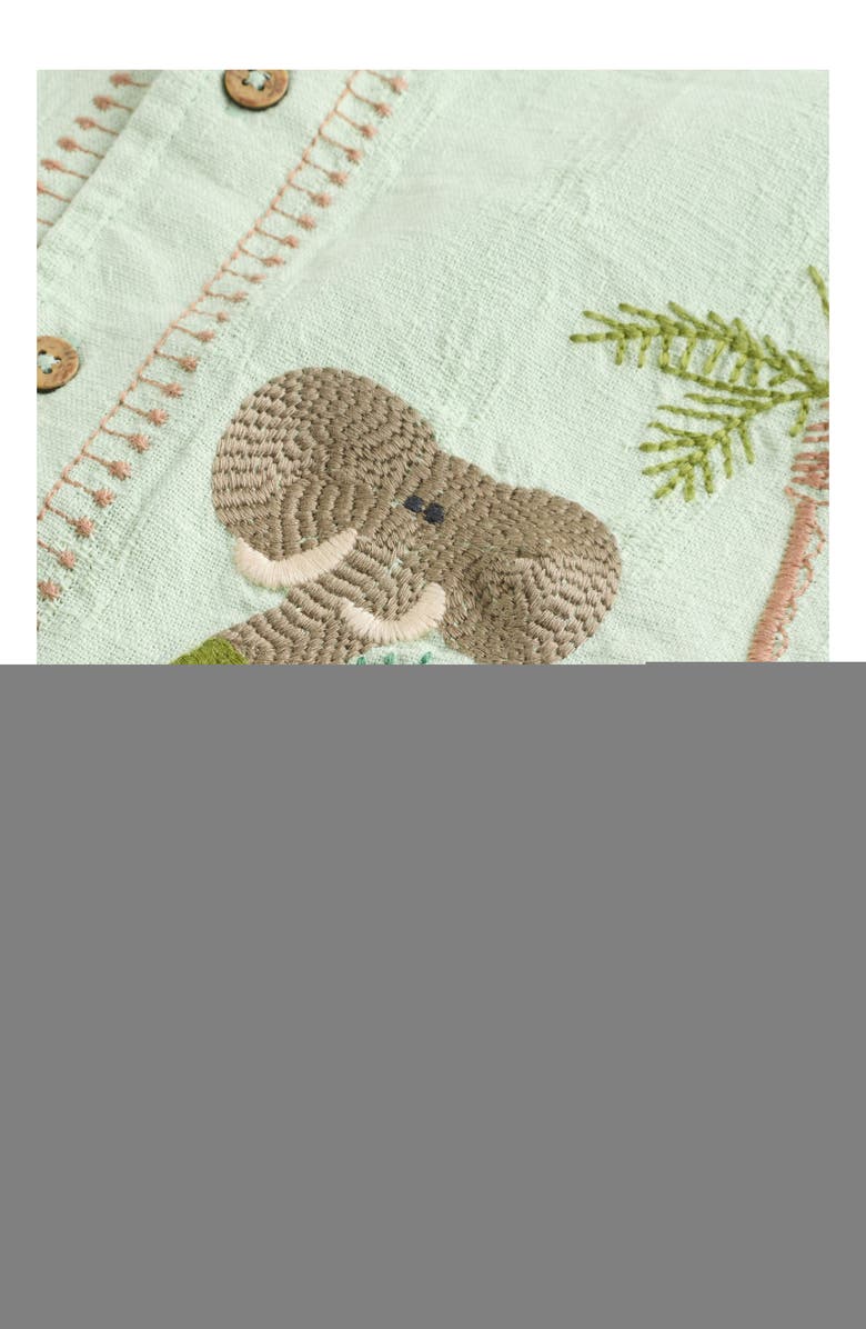 NEXT Kids' Textured Safari Button-Up Shirt, Alternate, color, Green