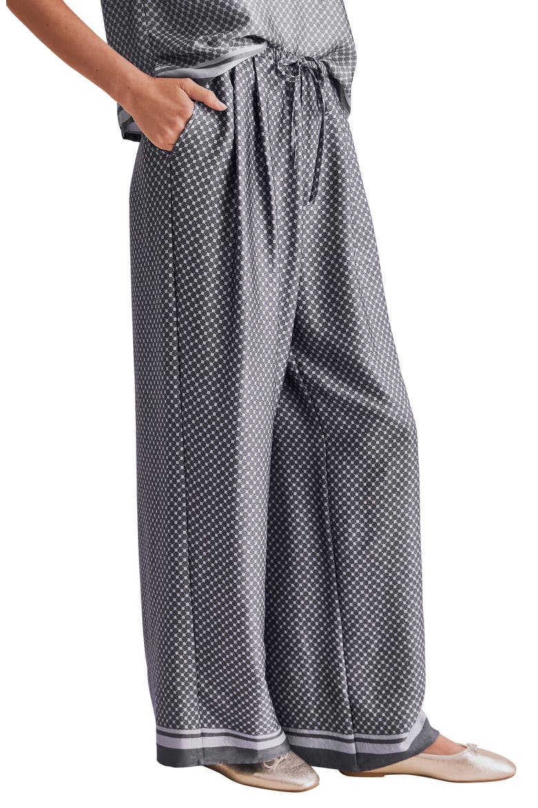 Valerie Geo Print Drawstring Pants, Alternate, color, ASH NAVY BLUE/ MIST