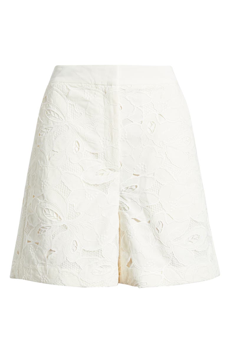 BOSS Tonara Broderie Anglaise Shorts, Alternate, color, White Broderie Anglaise